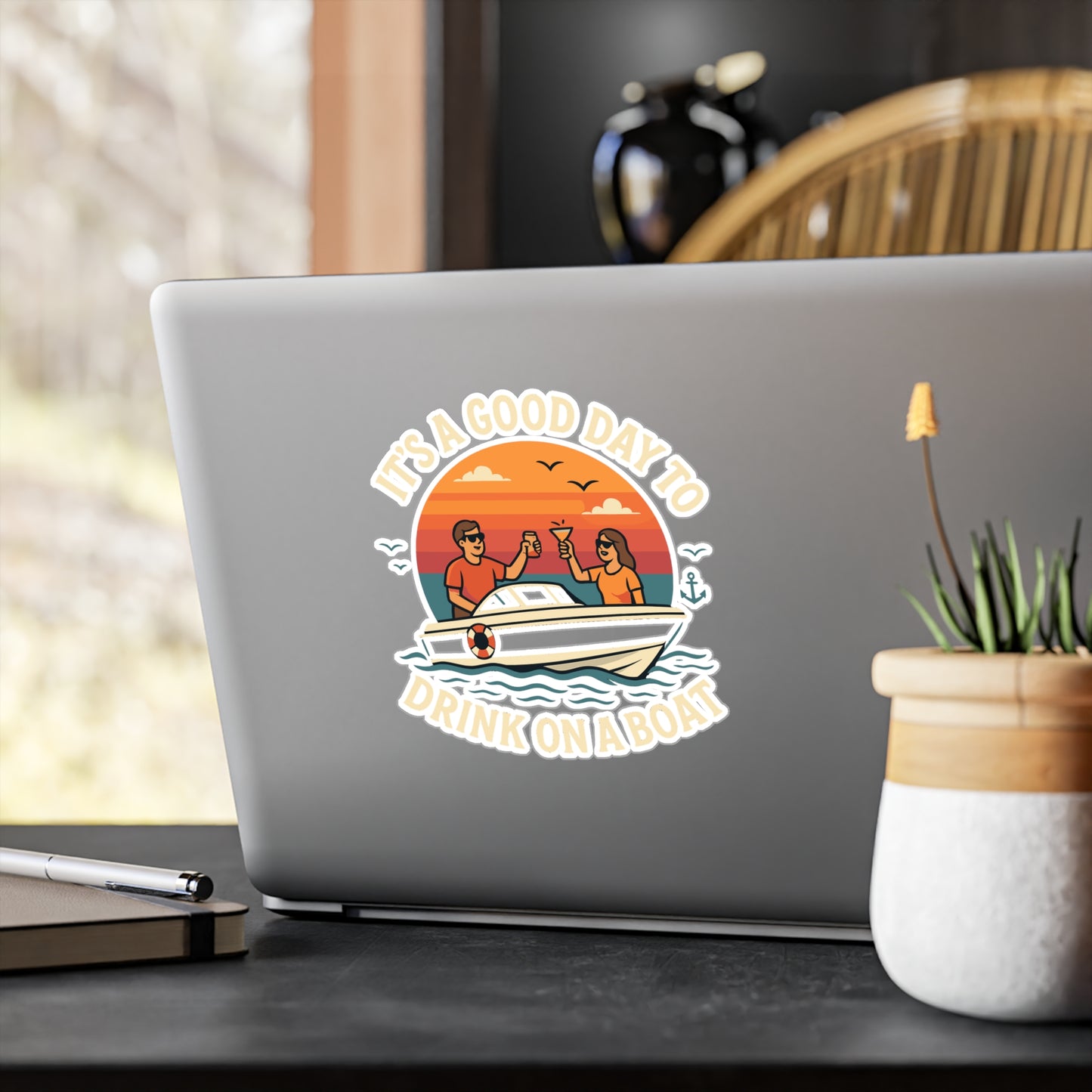 Boating Sticker – It's A Good Day To Drink On A Boat Decals for Boat, Captain, or Sailor – Waterproof Vinyl for Laptop, Water Bottle