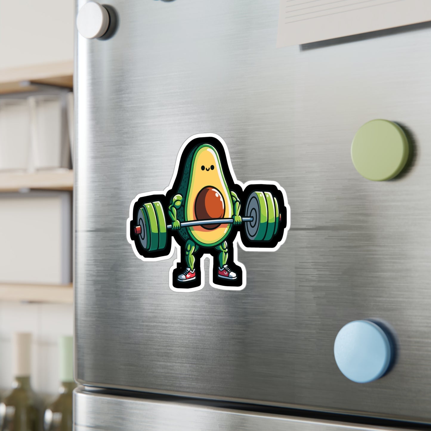 Avocado Weightlifter Bodybuilder - Bodybuilding Sticker for Laptop Sticker. Water Bottle Sticker, Vinyl Weightlifting Decal - Bodybuilding Gift