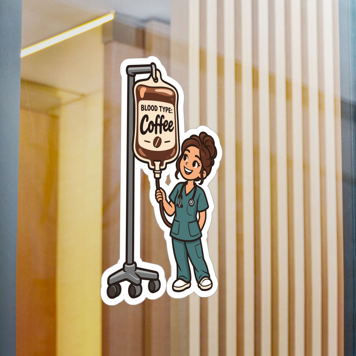 Nurse Sticker – Blood Type: Coffee Vinyl Decals for Laptop and Water Bottle, Nursing Student Graduation Gift