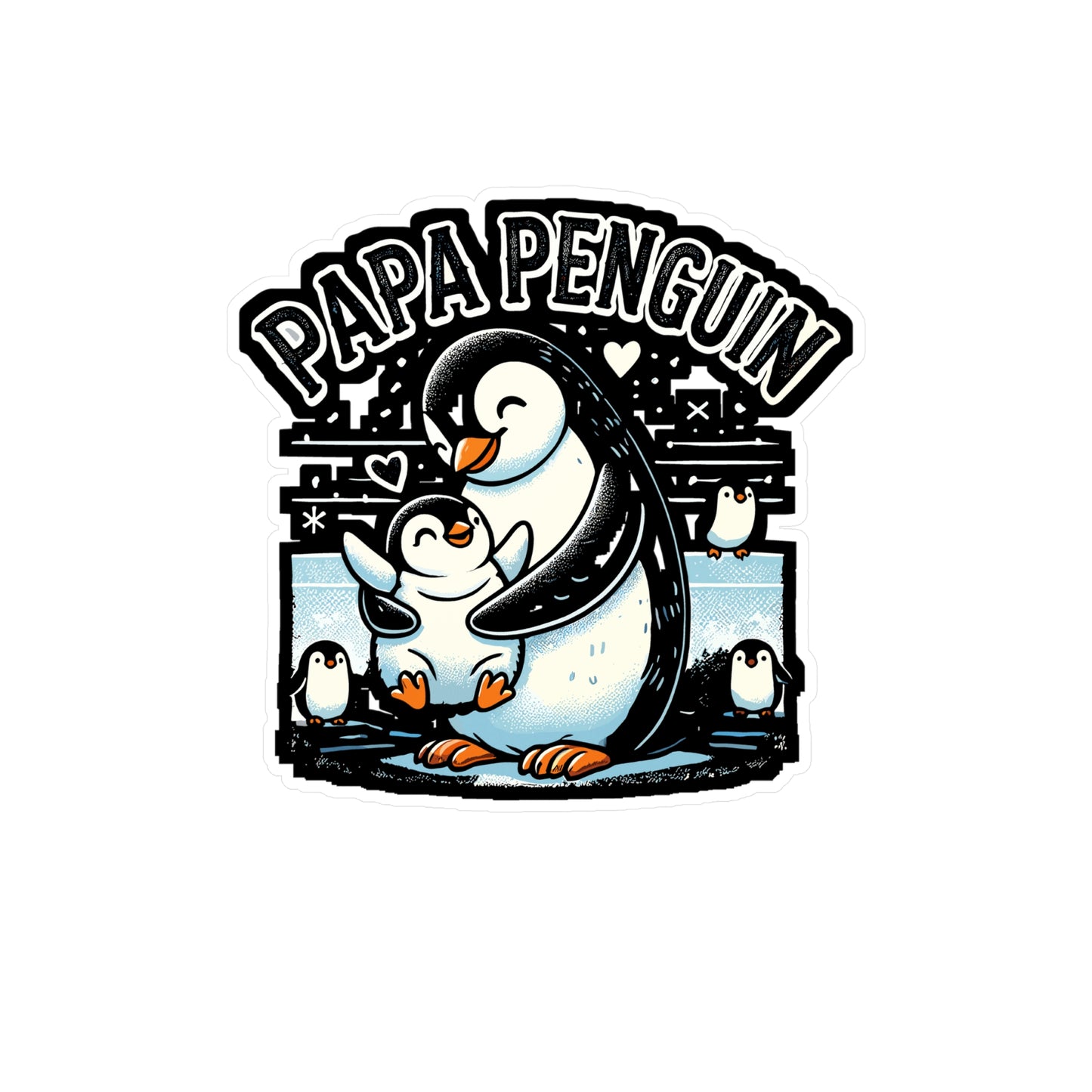 Papa Penguin - Penguin Sticker for Car Window Laptop Sticker. Water Bottle Sticker, Vinyl Papa Decal, Dad Sticker - Penguin Gift