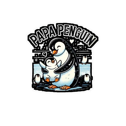 Papa Penguin - Penguin Sticker for Car Window Laptop Sticker. Water Bottle Sticker, Vinyl Papa Decal, Dad Sticker - Penguin Gift