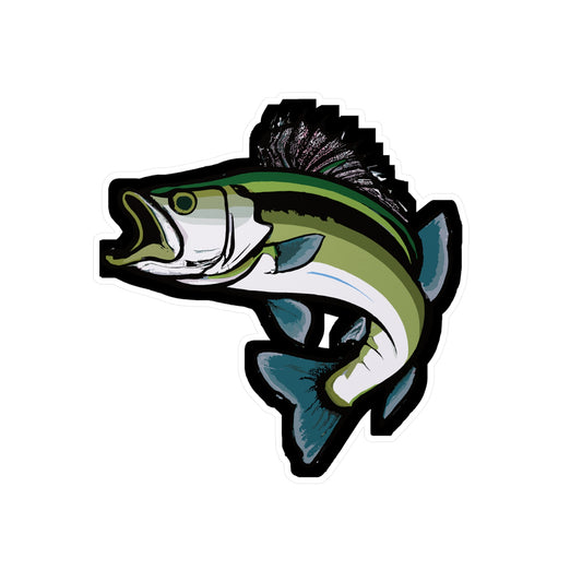 Jumping Bass Fish - Bass Sticker for Car Window Laptop Sticker. Water Bottle Sticker, Vinyl Fishing Decal, Aquatic Sticker - Bass Gift