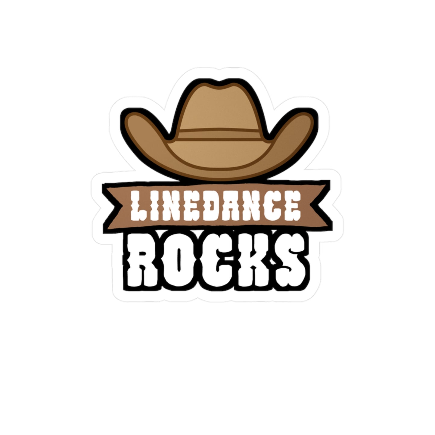 Linedance rocks - Cowboy hat Sticker for Wall, Laptop, Window, Truck, Car Cowboy hat Gift Vinyl Step Decal Sticker