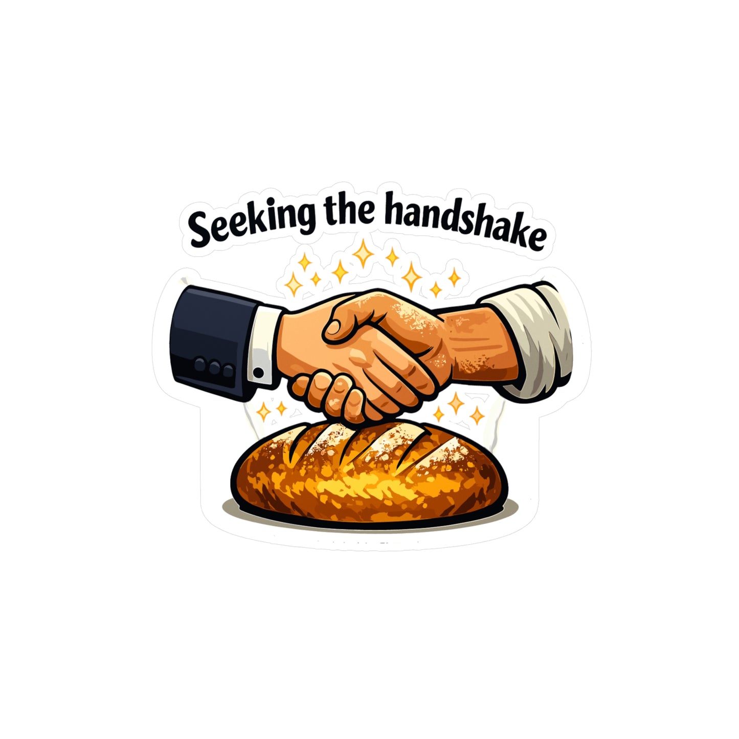Baking Sticker Seeking the Handshake Sourdough Baker Funny Vinyl Waterproof Decals for Laptop Water Bottle, No Soggy Vibes