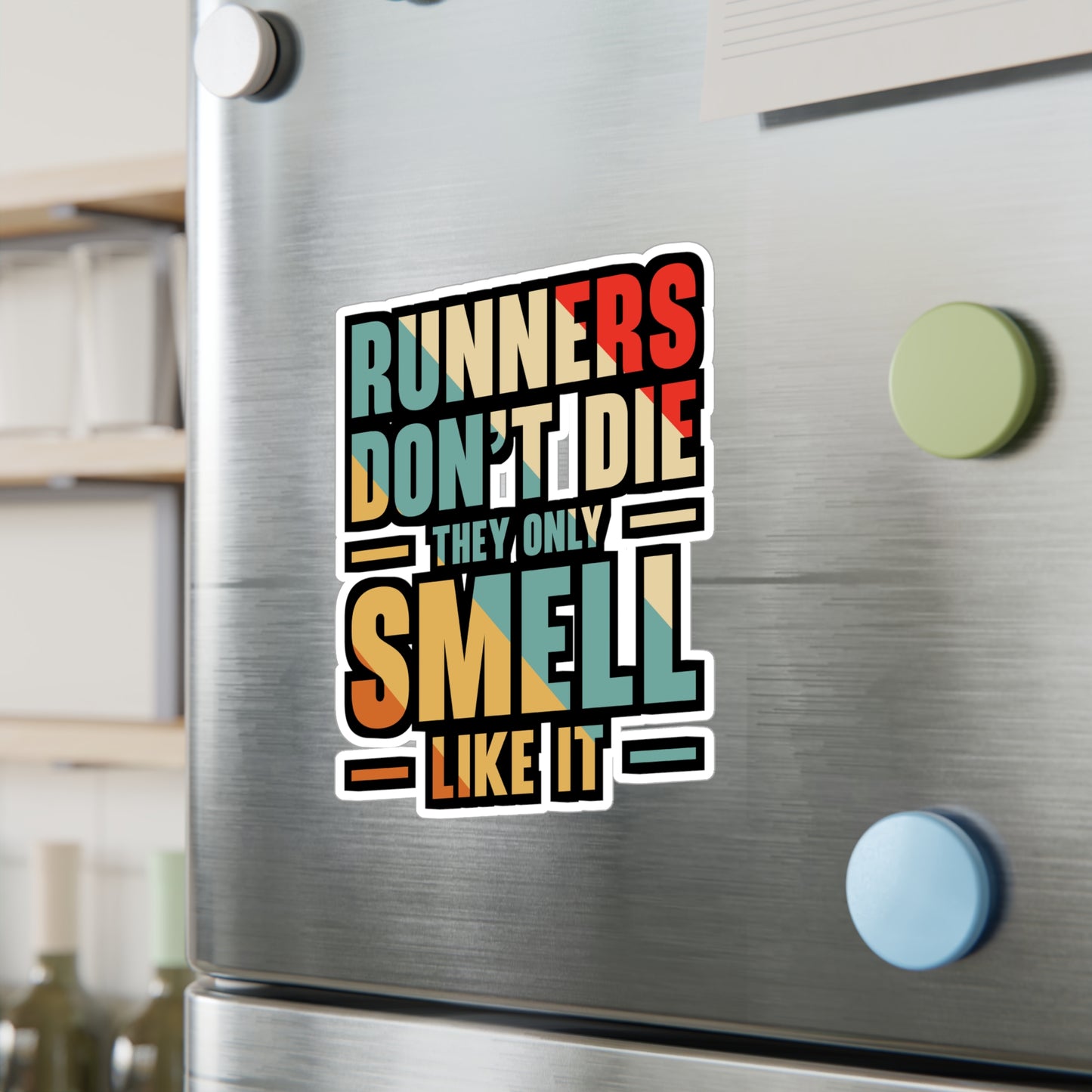 Runners Don't Die They Only Smell Like It - Marathon Sticker for Laptop Sticker. Water Bottle Sticker, Vinyl Running Decal - Marathon Gift