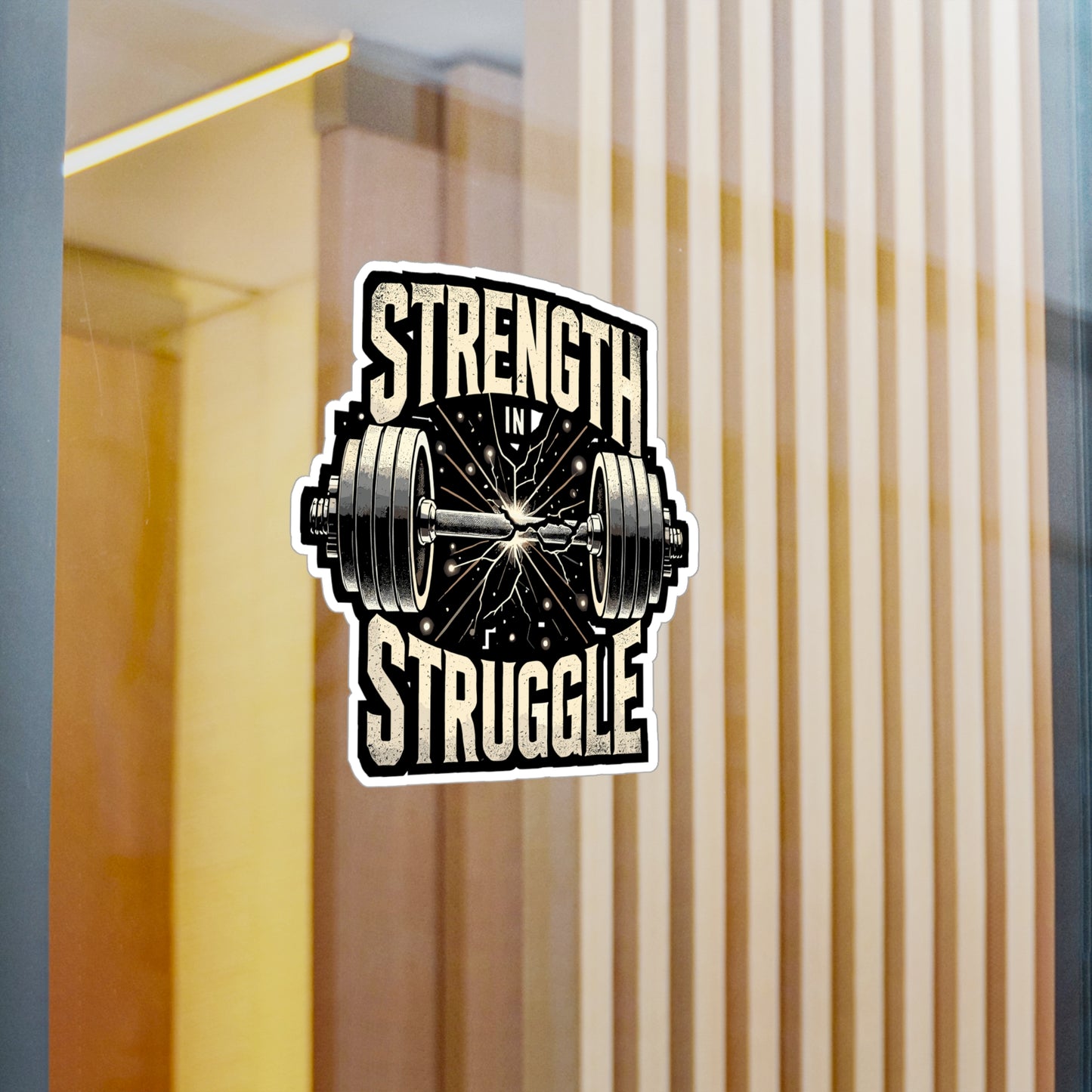 Strength in Struggle - Fitness Sticker for Laptop Sticker. Water Bottle Sticker, Vinyl Weightlifting Decal - Fitness Gift