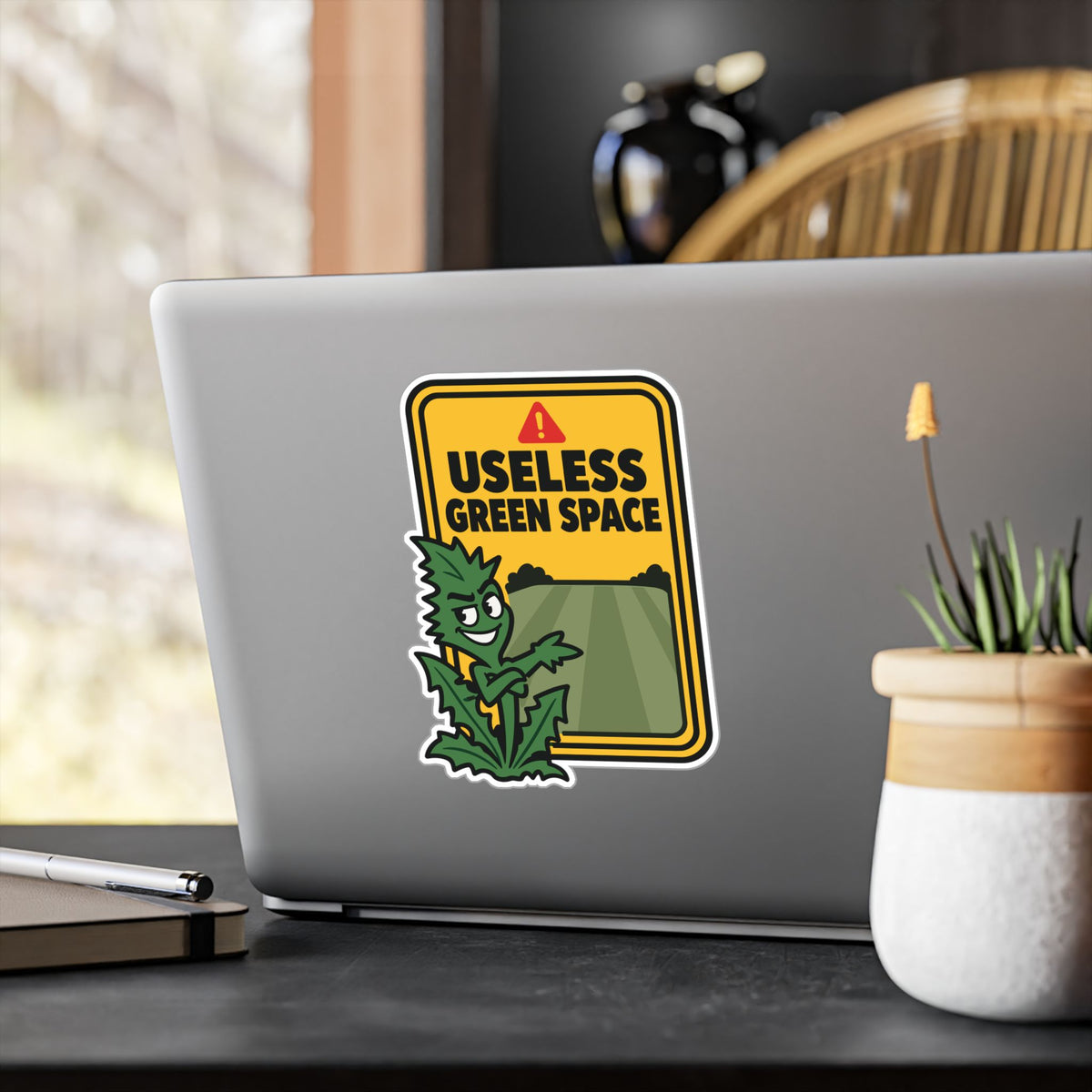 Plants Sticker - Useless Green Space Dandelion Design, Nature-Inspired Decals for Laptop or Water Bottle, Friendship Gift