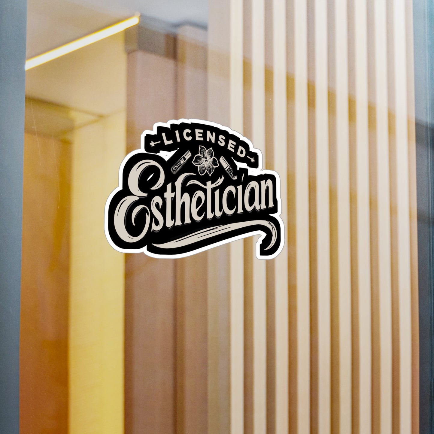 Licensed Esthetician - Beautician Sticker for Laptop Sticker. Water Bottle Sticker, Vinyl Esthetician Decal - Beautician Gift