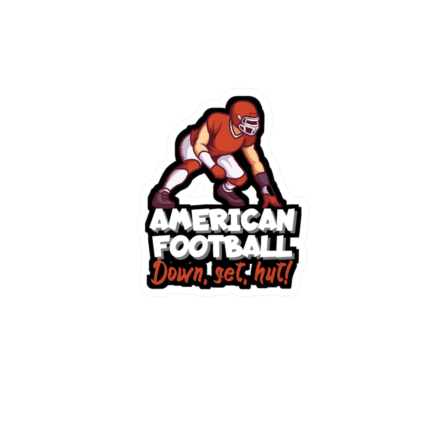 American football down, set, hut - Rugby Sticker for Wall, Laptop, Window, Truck, Car Rugby Gift Vinyl Football Decal Sticker