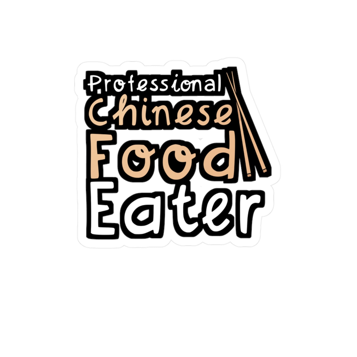 Professional Chinese Food Eater - Japanese Sticker for Wall, Laptop, Window, Truck, Car Japanese Gift Vinyl Food Decal Sticker