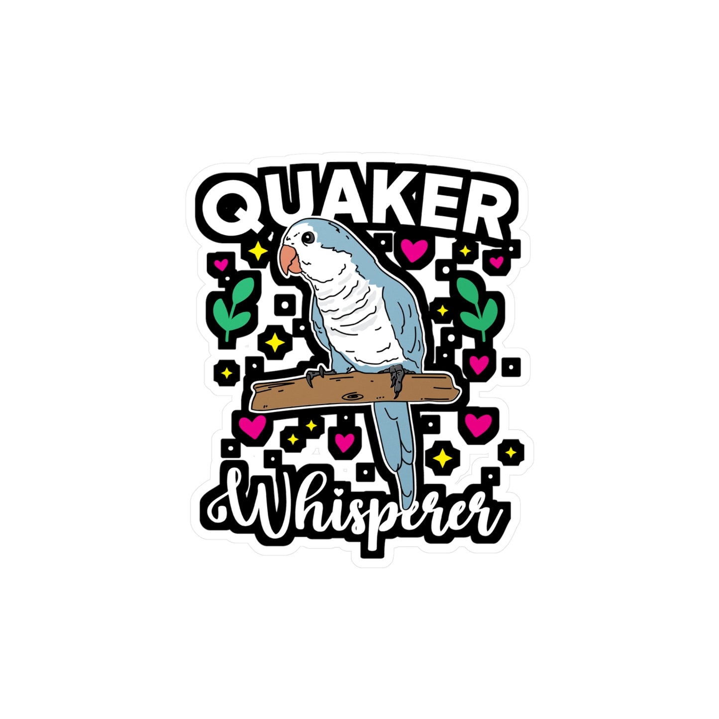 Quaker Whisperer - Parrots Sticker for Car Window Laptop Sticker. Water Bottle Sticker, Vinyl Quaker Decal, Exotic Sticker - Parrots Gift