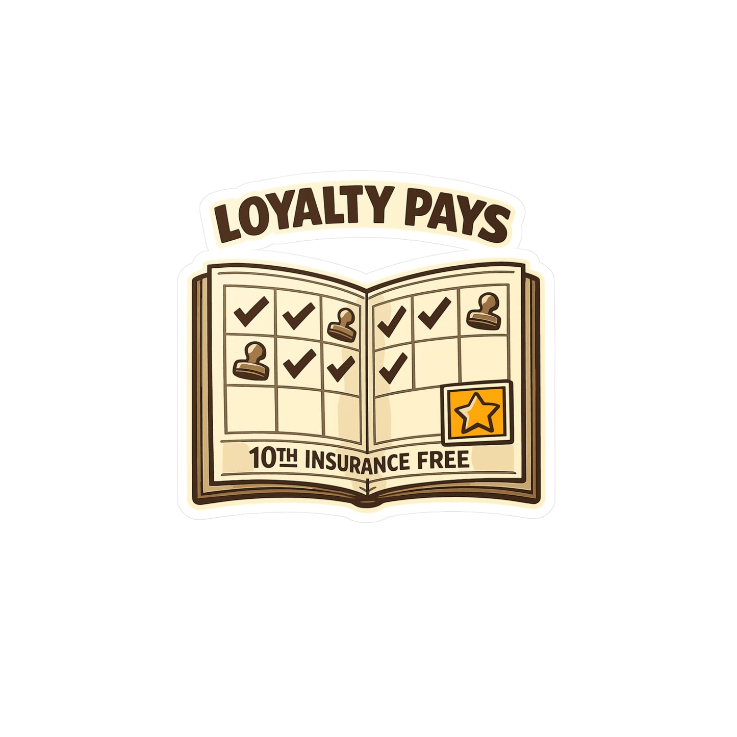 Insurance Agent Sticker Loyalty Pays – Waterproof Vinyl Decals for Laptop, Water Bottle, Policy Premium Humor, Liability Gift