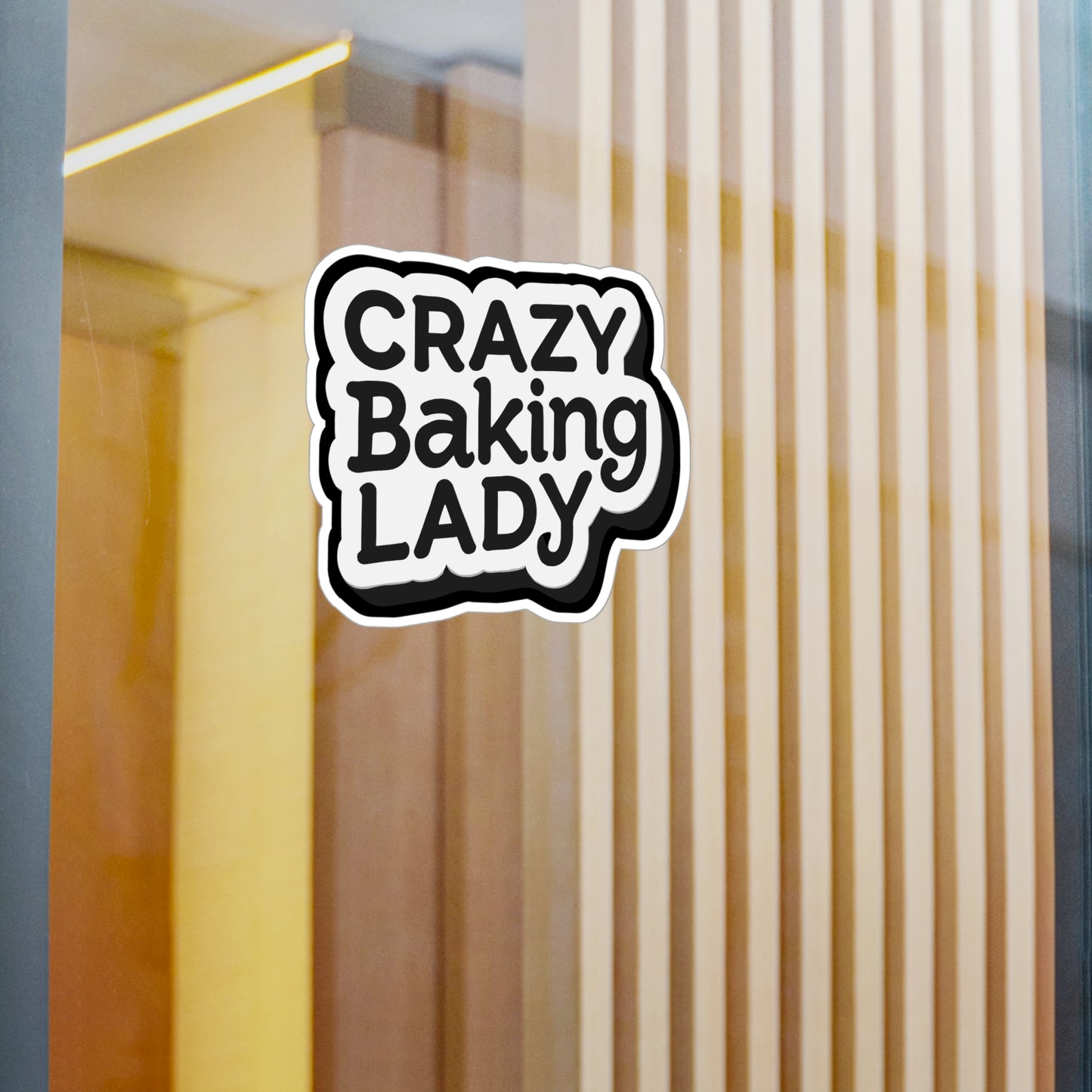 Crazy Baking Lady - Baking Sticker for Car Window Laptop Sticker. Water Bottle Sticker, Vinyl Baker Decal, Oven Sticker - Baking Gift