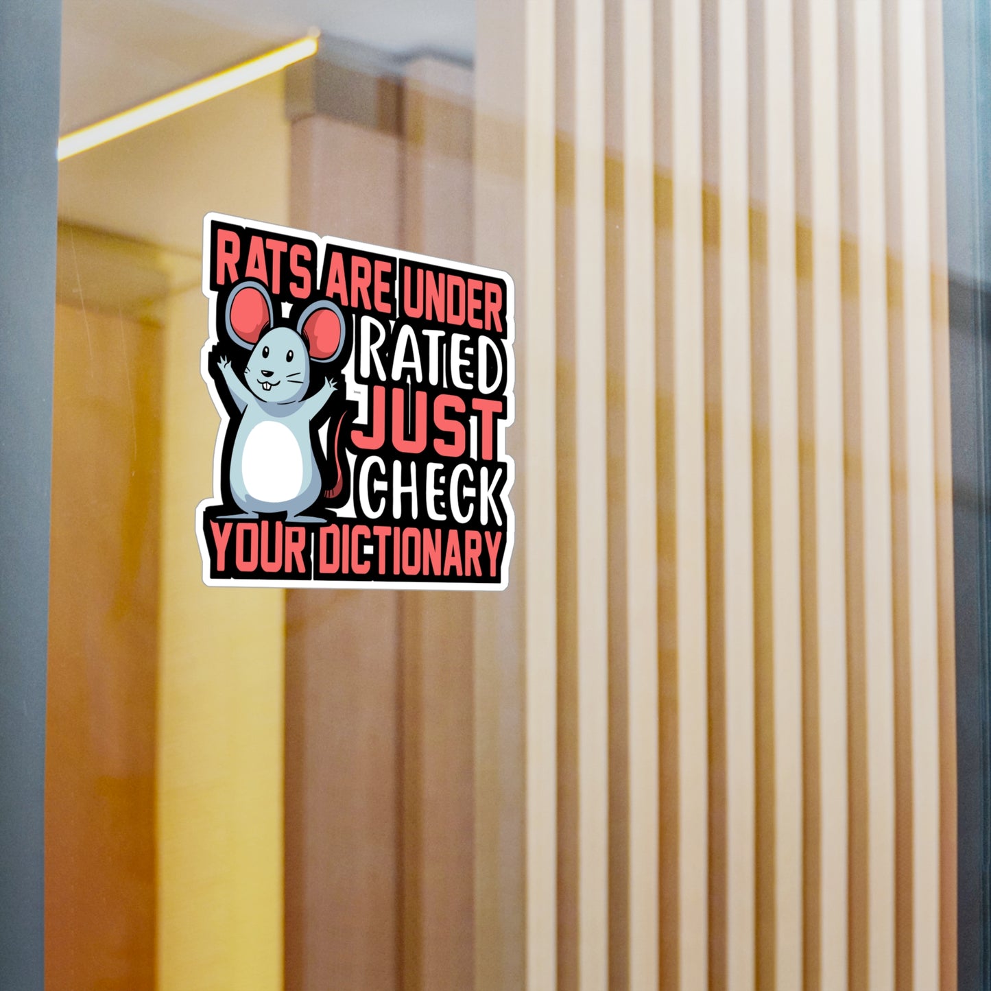 Rats Are Under Rated Just Check Your Dictionary - Rat Sticker for Laptop Sticker. Water Bottle Sticker, Vinyl Rats Decal - Rat Gift