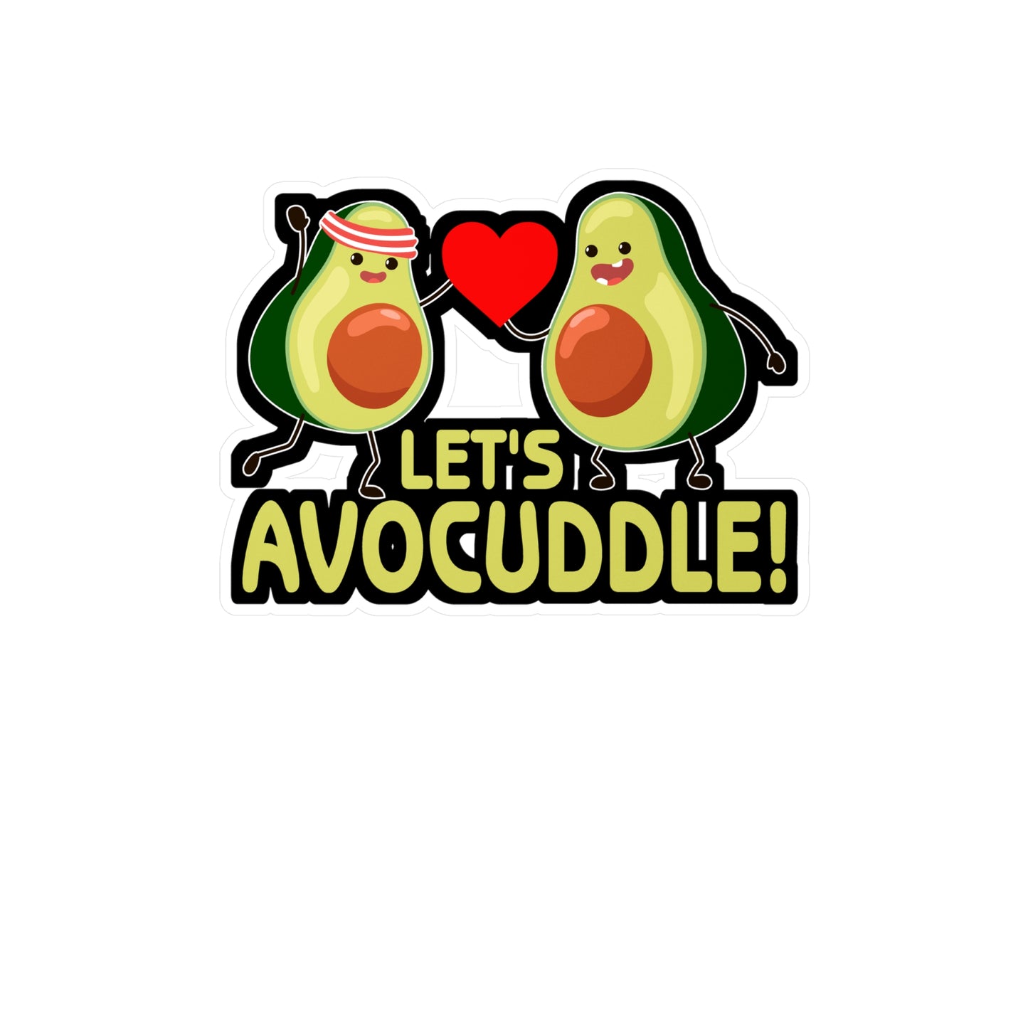 Let s avocuddle! - Plant-based Sticker for Laptop Sticker. Water Bottle Sticker, Vinyl Vegan Decal - Plant-based Gift