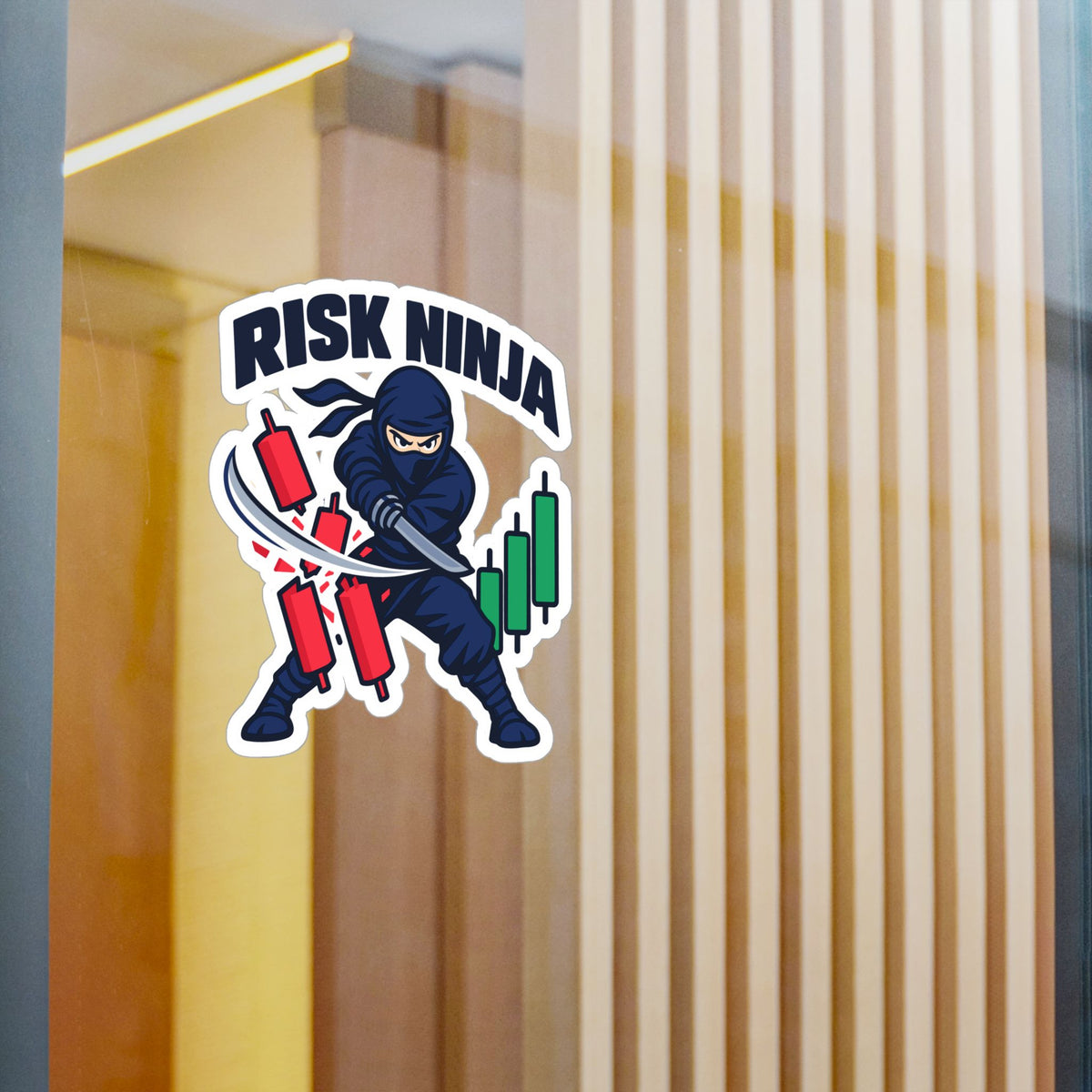 Day Trading Sticker - Risk Ninja Decals for the Stock Market and Forex Trader, Laptop and Water Bottle Decor