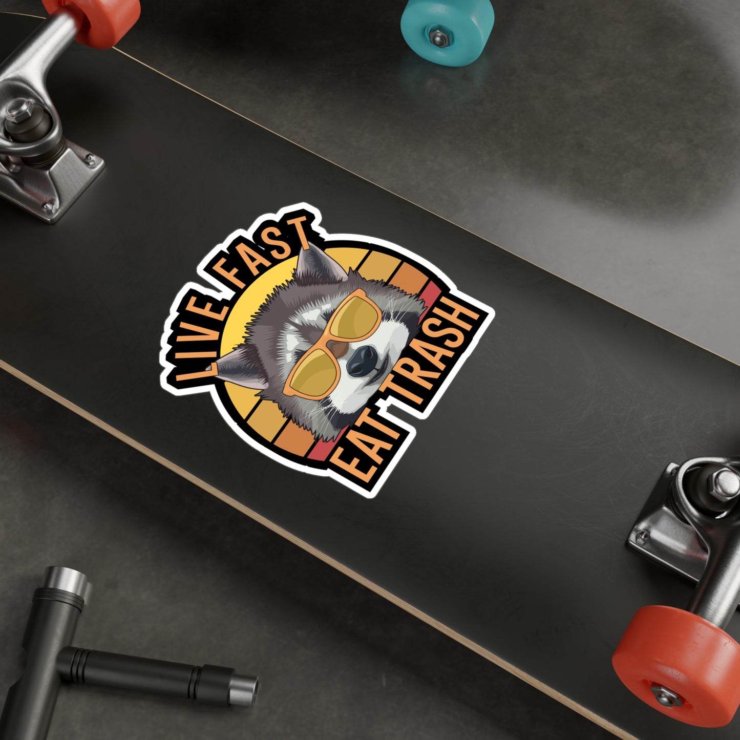 Live Fast Eat Trash - Camping Sticker for Truck, Wall, Laptop, Window, Car Camping Gift Vinyl Camping ground Decal Sticker