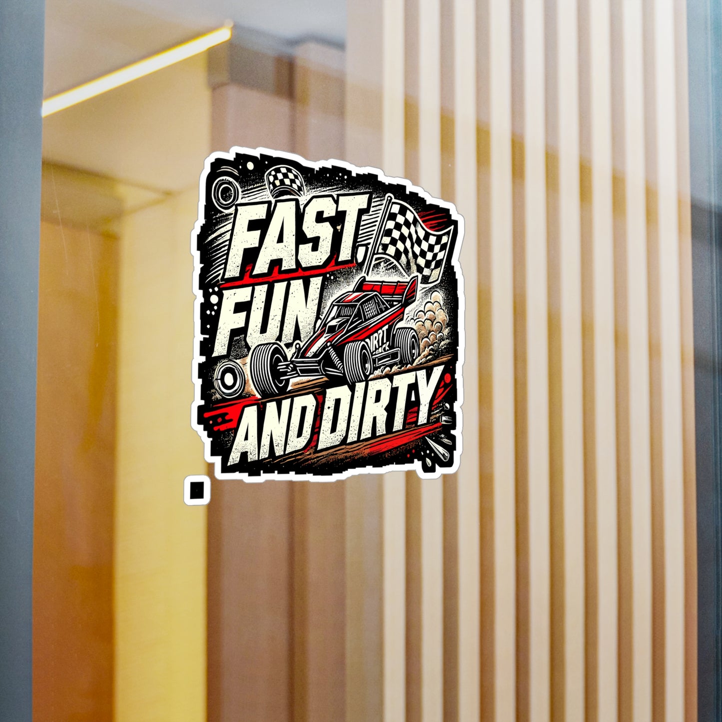 Fast Fun and Dirty - Dirt track Sticker for Laptop Sticker. Water Bottle Sticker, Vinyl Racing Decal - Dirt track Gift