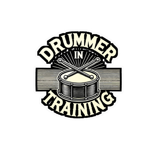 Drummer in Training - Drummer Sticker for Laptop Sticker. Water Bottle Sticker, Vinyl Aspiring drummer Decal - Drummer Gift