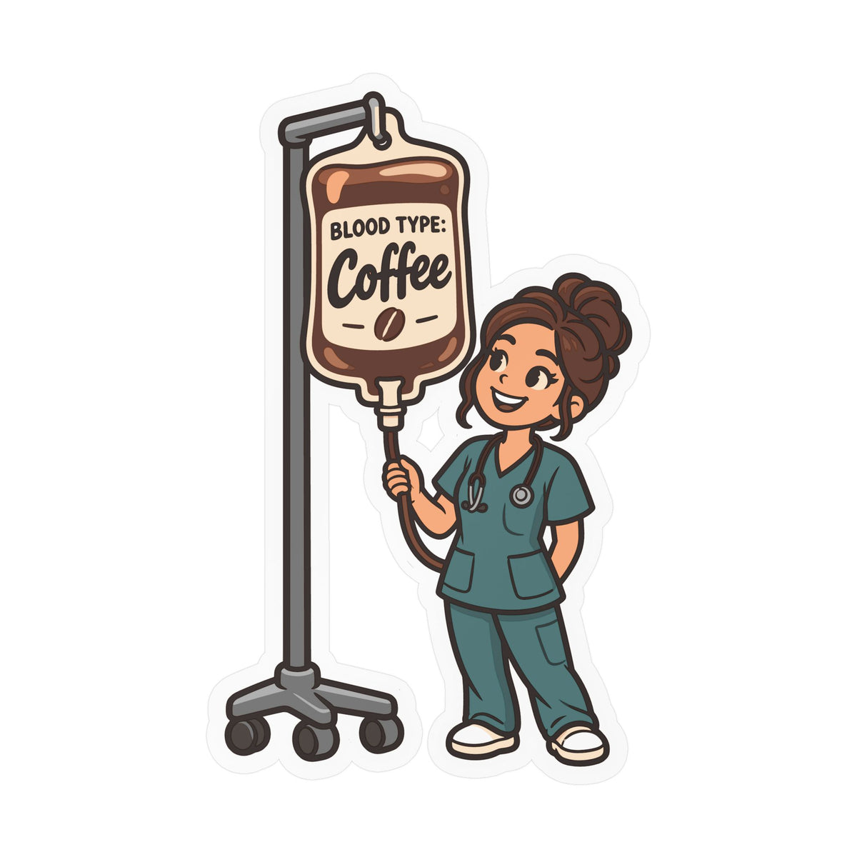 Nurse Sticker – Blood Type: Coffee Vinyl Decals for Laptop and Water Bottle, Nursing Student Graduation Gift