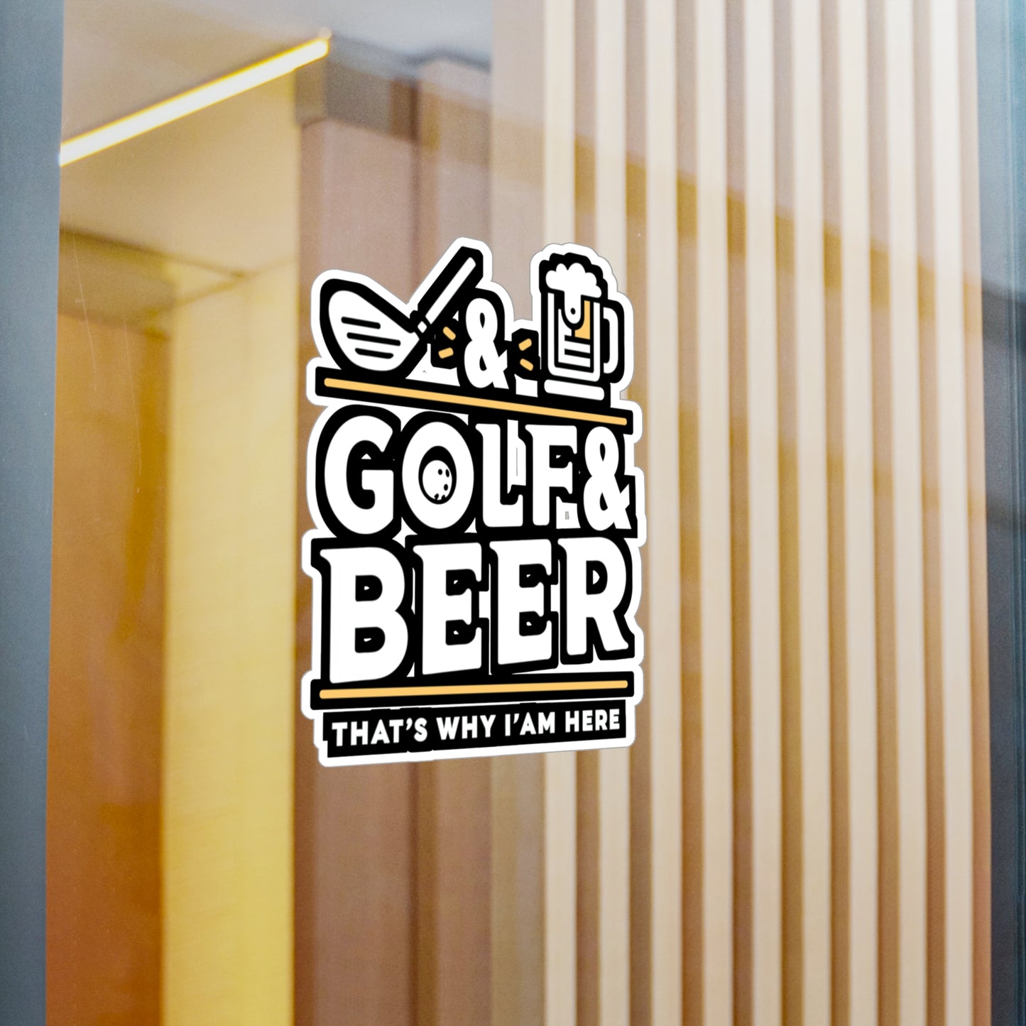 Golf and Beer That's Why I'm Here  - Golf Sticker for Laptop Sticker. Water Bottle Sticker, Vinyl Golfer Decal - Golf Gift