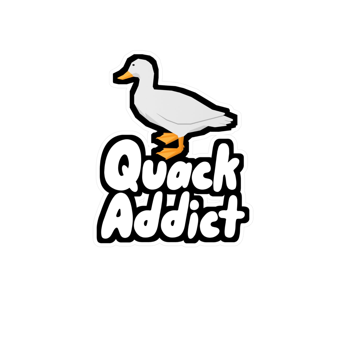 Quack Addict - Quack Sticker for Laptop, Wall, Window, Truck, Car Quack Gift Vinyl Rubber duck Decal Sticker