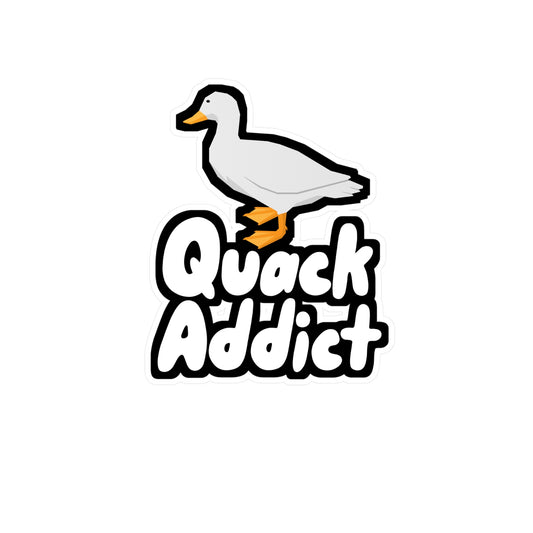 Quack Addict - Quack Sticker for Laptop, Wall, Window, Truck, Car Quack Gift Vinyl Rubber duck Decal Sticker