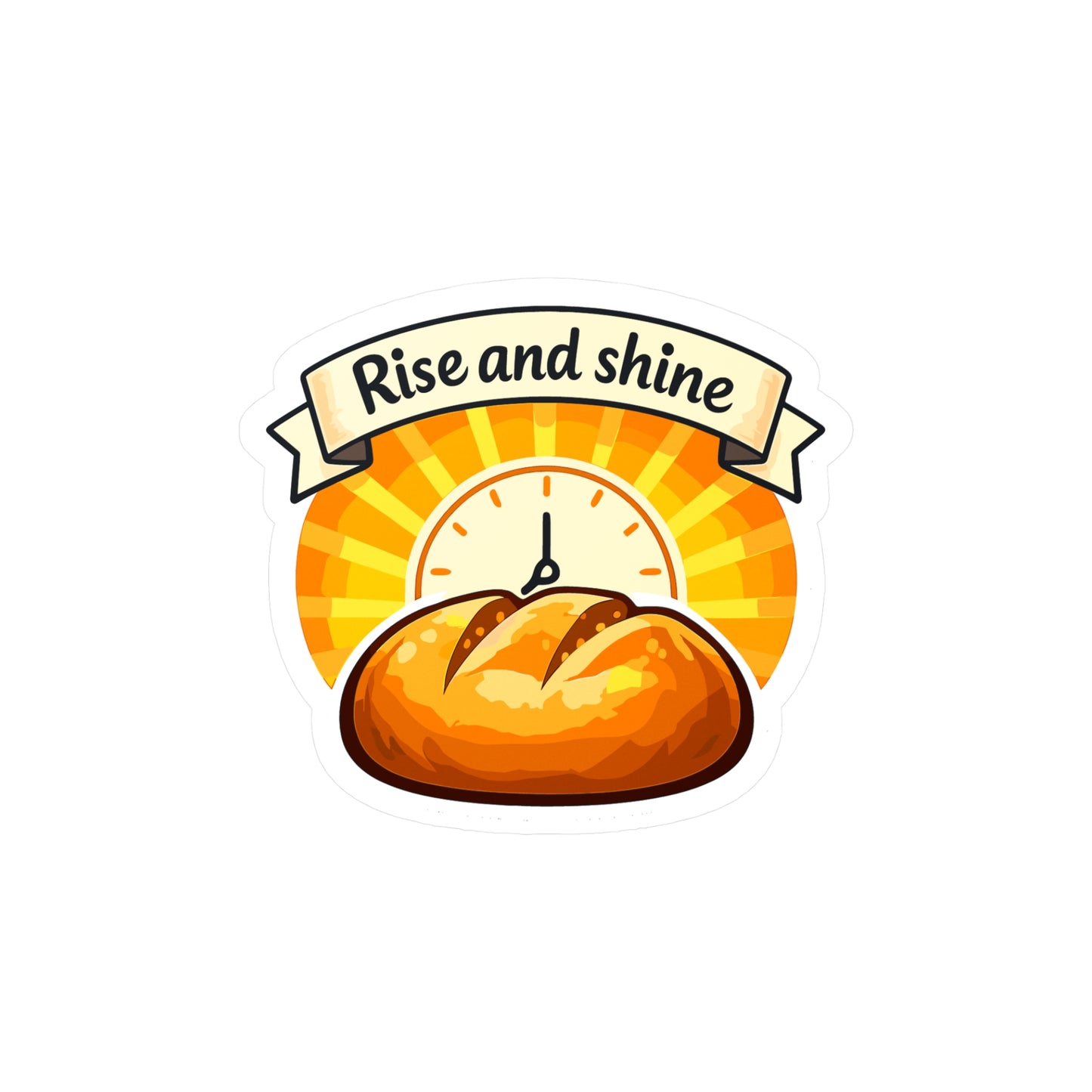 Baking Sticker Rise and Shine Sourdough Baker Decals Waterproof Vinyl for Laptop Water Bottle Funny Soggy Bread Design