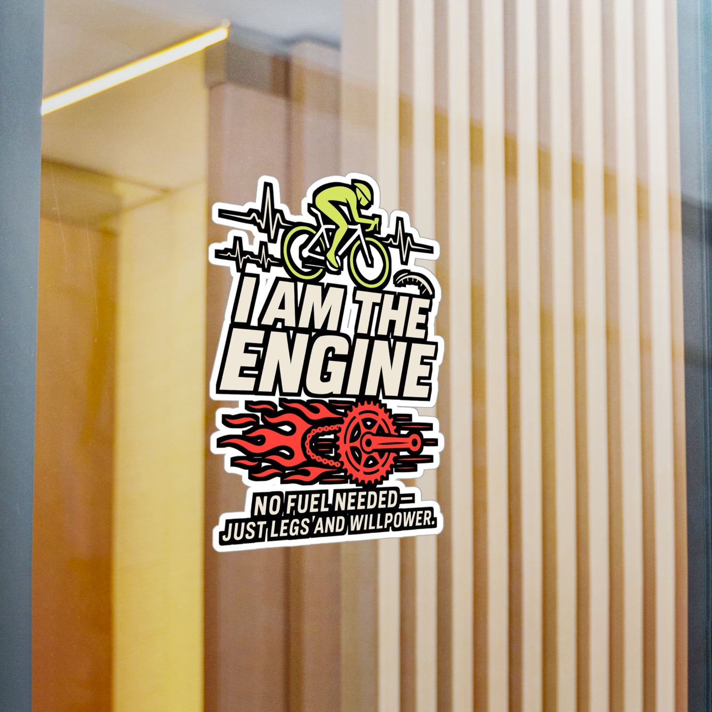 I Am The Engine – Cycling Sticker for Car, Laptop, or Water Bottle | Vinyl Cyclist Decal, Funny Bicycling Gift
