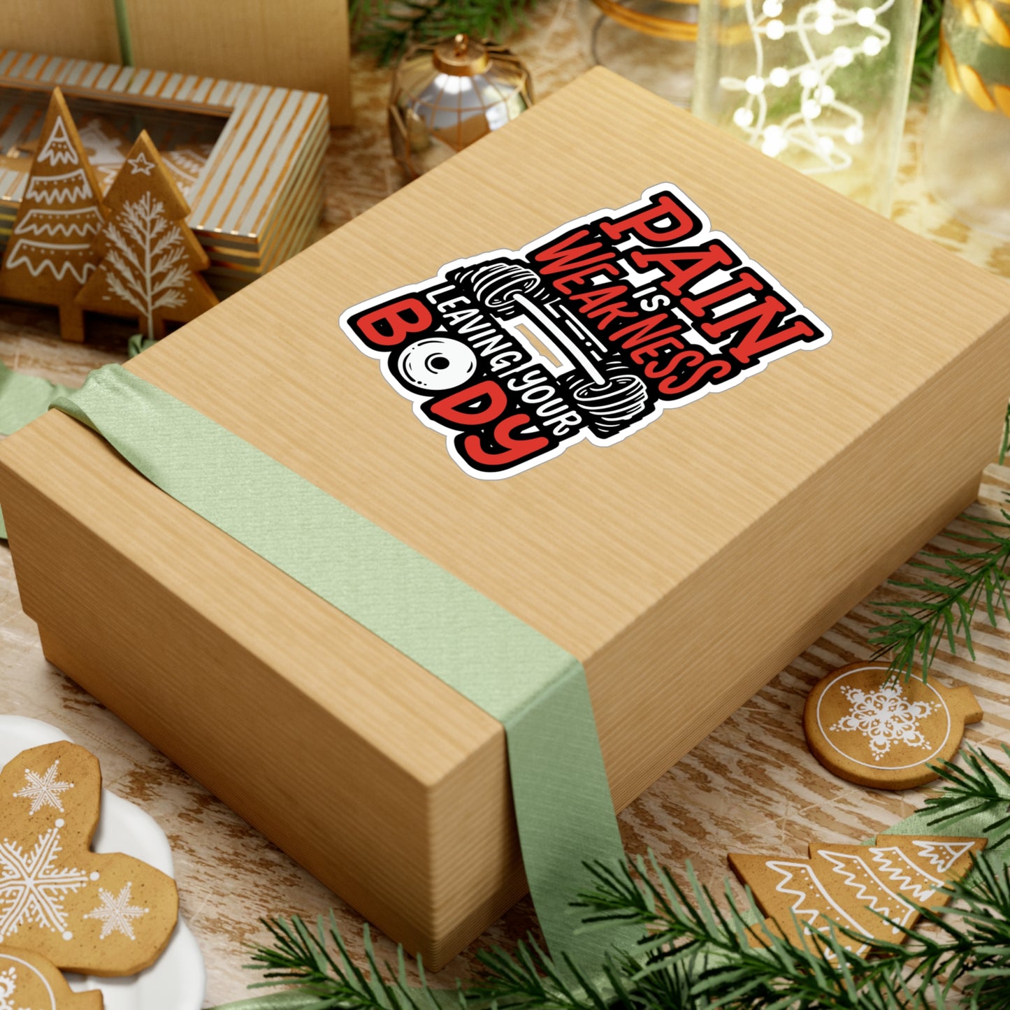 Pain Is Weakness Leaving Your Body - Workout Sticker for Laptop Sticker. Water Bottle Sticker, Vinyl Pain Decal - Workout Gift