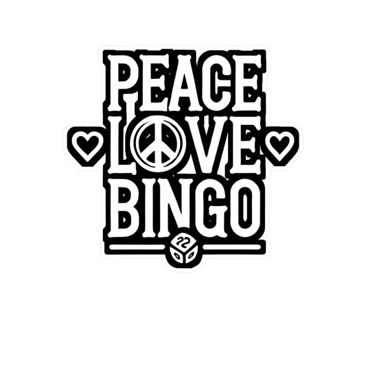 Peace Love Bingo - Bingo Sticker for Car Window Laptop Sticker. Water Bottle Sticker, Vinyl Caller Decal, Balls Sticker - Bingo Gift