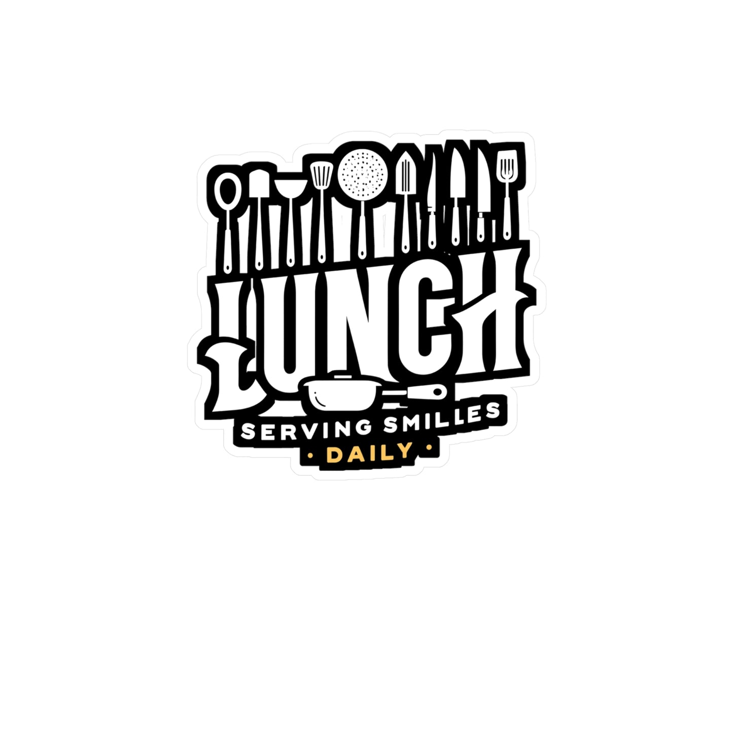Lunch Serving smiles daily - Lunch lady Sticker for Laptop Sticker. Water Bottle Sticker, Vinyl Lunch Decal - Lunch lady Gift