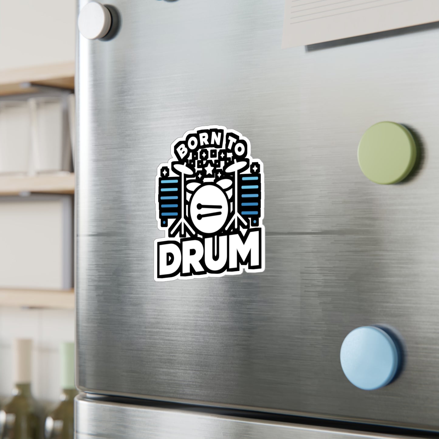 Born to drum  - Audio-engineer Sticker for Laptop Sticker. Water Bottle Sticker, Vinyl Monitor Decal - Audio-engineer Gift