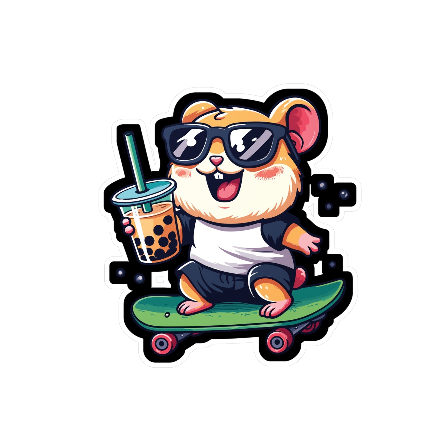 Skateboard Hamster - Hamster Sticker for Car Laptop Sticker. Water Bottle Sticker, Vinyl Skateboard Decal - Hamster Gift