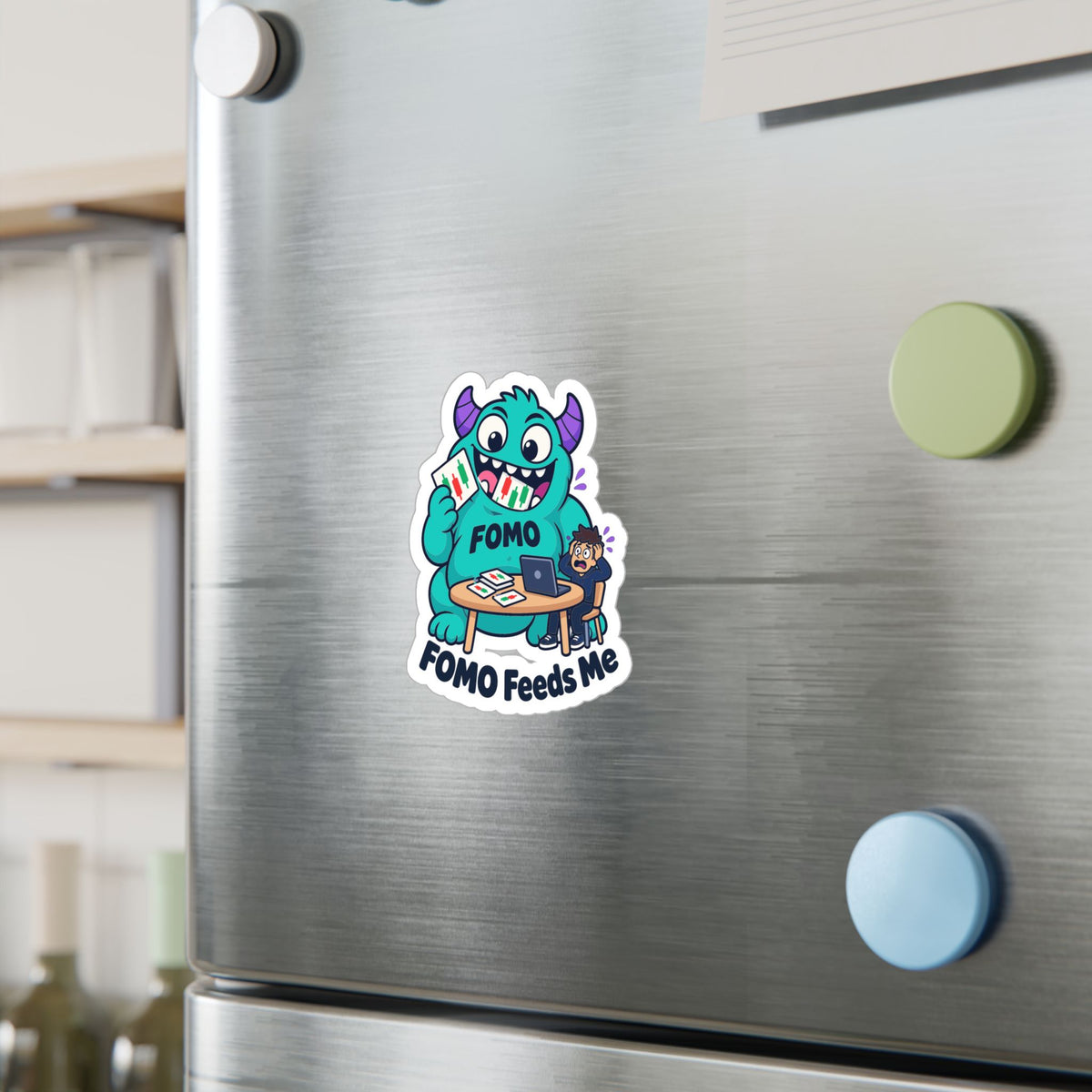 Day Trading Sticker - FOMO Feeds Me Trader Decals for Stock Market and Forex Fans, Laptop or Water Bottle