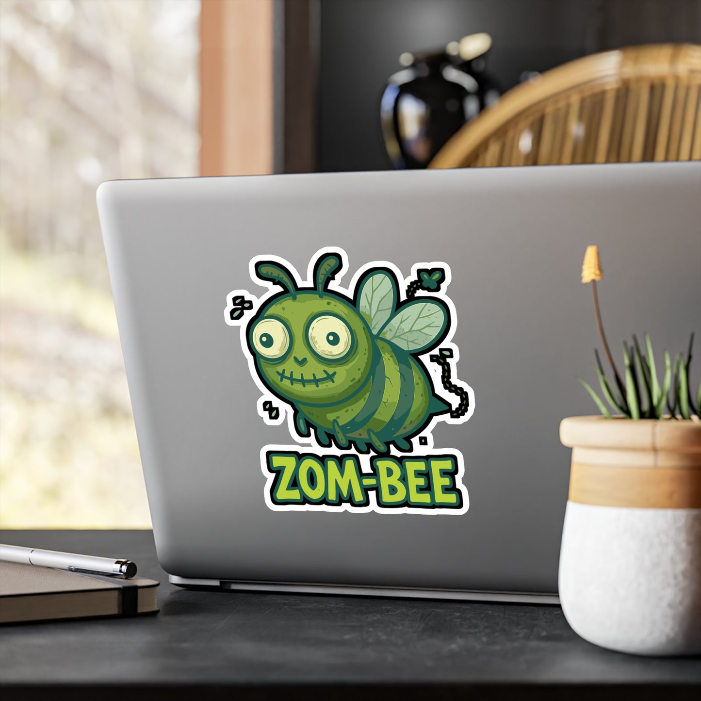 Zombie Sticker – Fun "Zom Bee" Decals for Laptop or Water Bottle, Undead Insect Vinyl Waterproof Design, Perfect Bee Gift