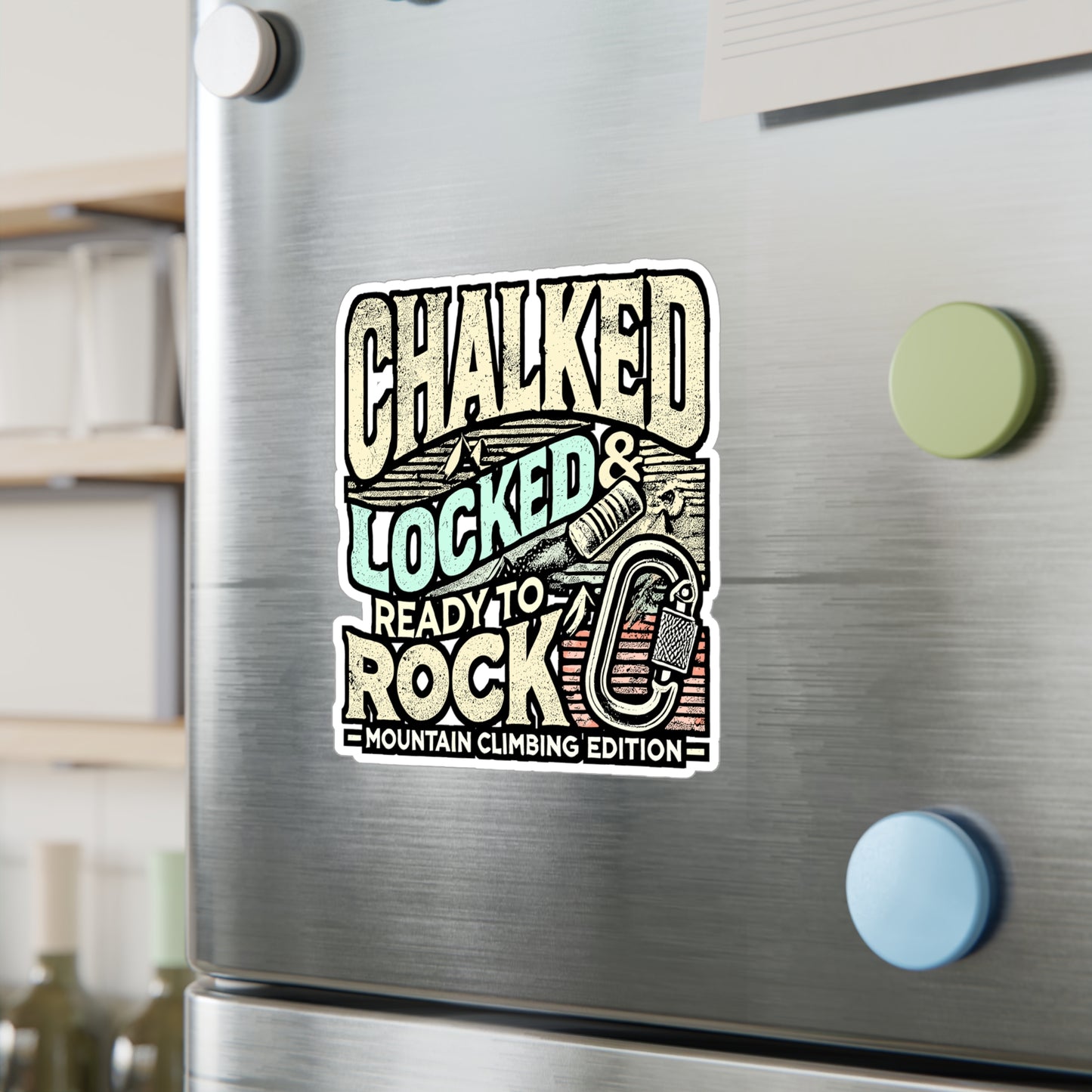 Chalked, Locked & Ready To Rock – Bouldering Sticker for Laptop or Water Bottle | Vinyl Climbing Decal – Perfect Gift for Climber