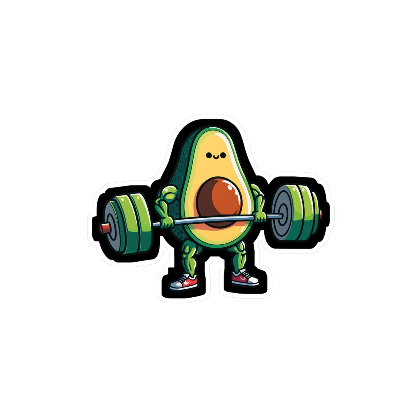 Avocado Weightlifter Bodybuilder - Bodybuilding Sticker for Laptop Sticker. Water Bottle Sticker, Vinyl Weightlifting Decal - Bodybuilding Gift