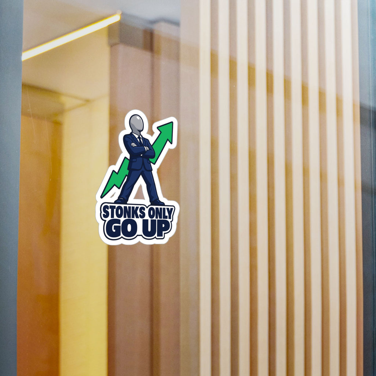Day Trading Sticker - Stonks Only Go Up Decals for Stock Market Traders and Forex Fans, Laptop or Water Bottle Decor