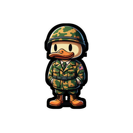Solider Duck - Duck Sticker for Car Window Laptop Sticker. Water Bottle Sticker, Vinyl Soldier Decal, Military Sticker - Duck Gift