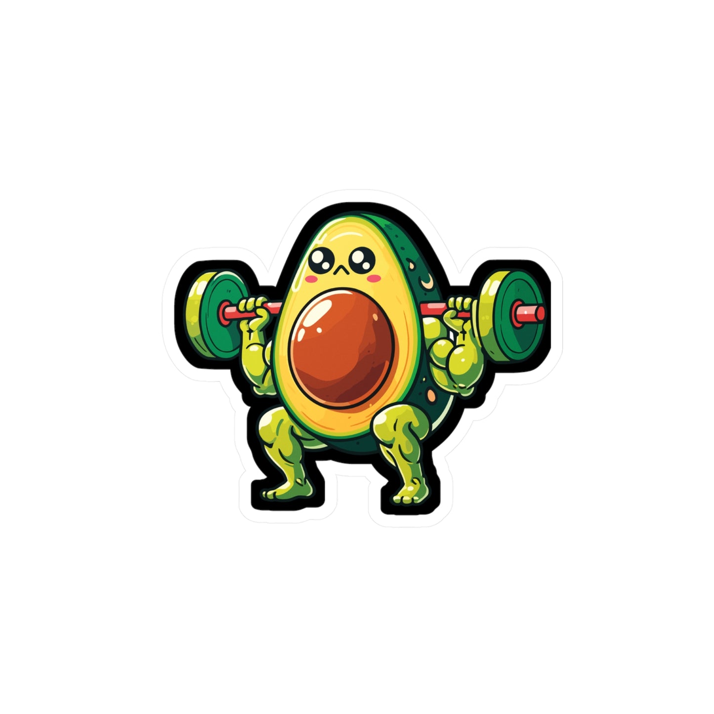 Avocado Weightlifter Bodybuilder - Bodybuilding Sticker for Laptop Sticker. Water Bottle Sticker, Vinyl Weightlifting Decal - Bodybuilding Gift