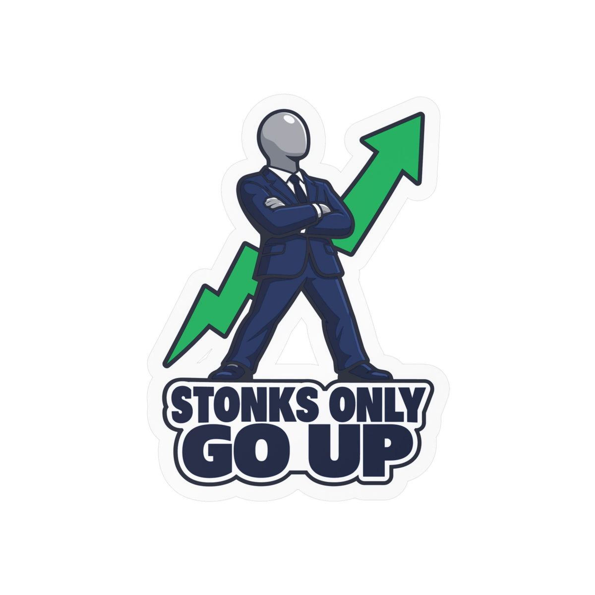 Day Trading Sticker - Stonks Only Go Up Decals for Stock Market Traders and Forex Fans, Laptop or Water Bottle Decor