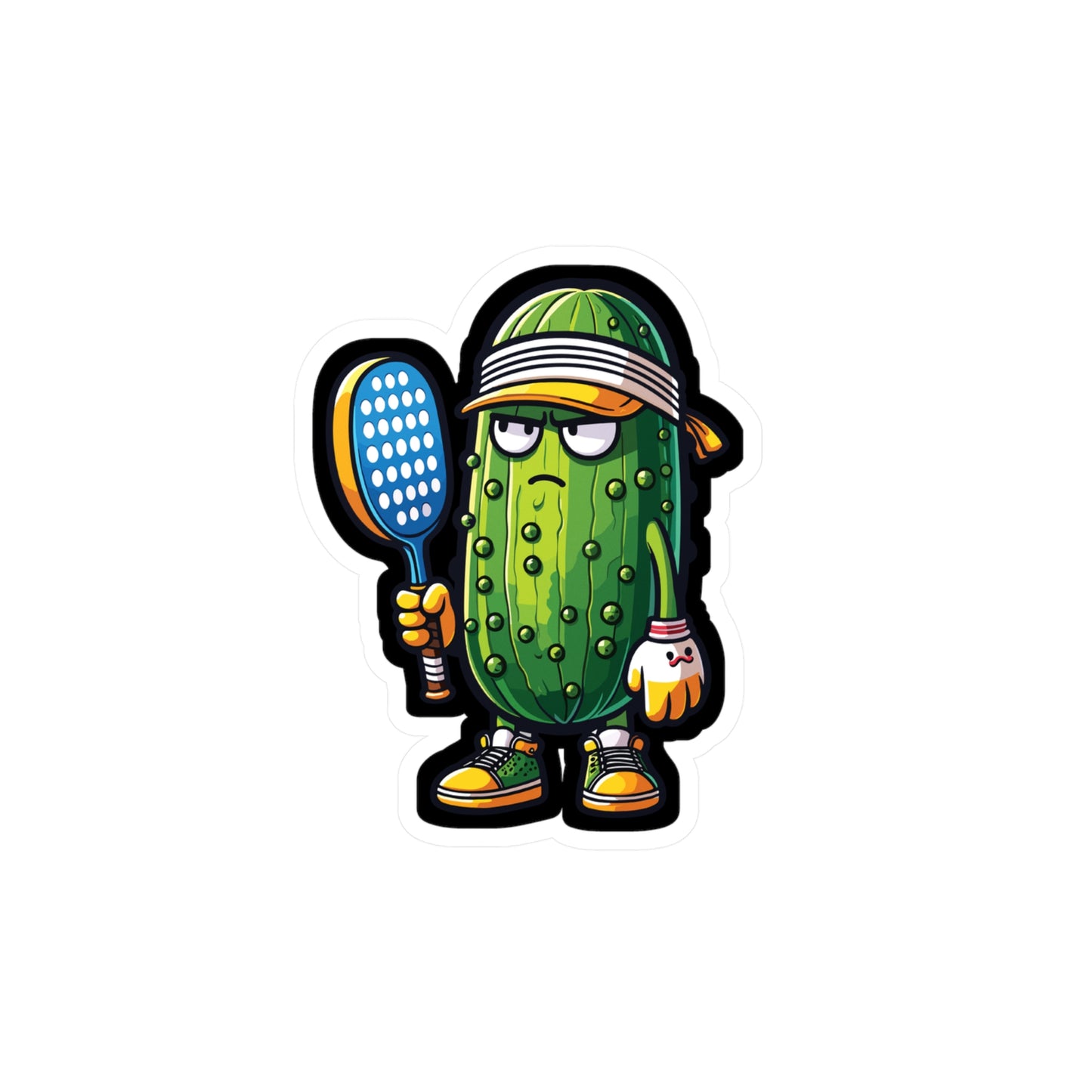 Cucumber Pickleball Player - Pickleball Sticker for Laptop Sticker. Water Bottle Sticker, Vinyl Dink Decal - Pickleball Gift