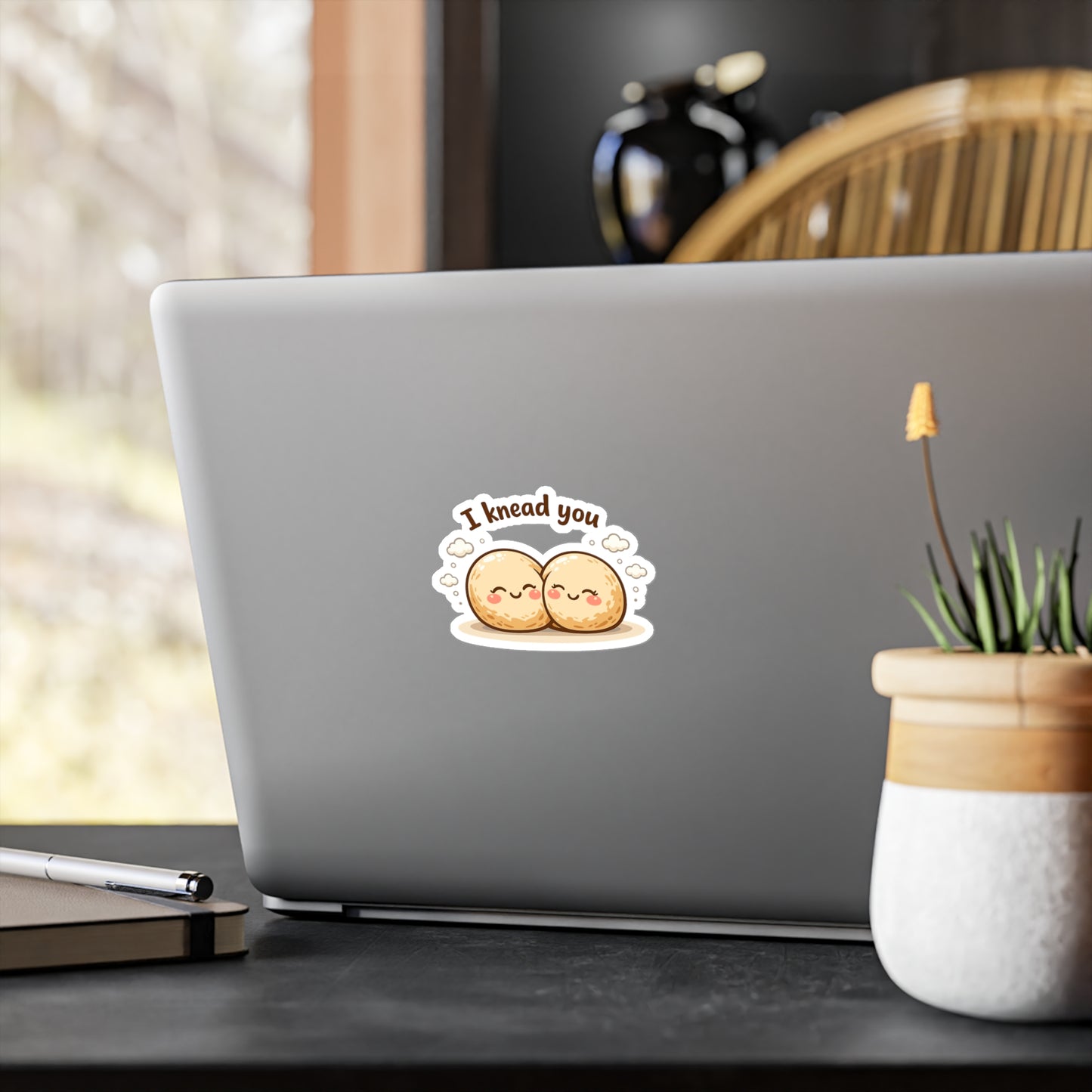Baking Sticker “I Knead You” Funny Sourdough Baker Design, Waterproof Vinyl Decals for Laptop, Water Bottle