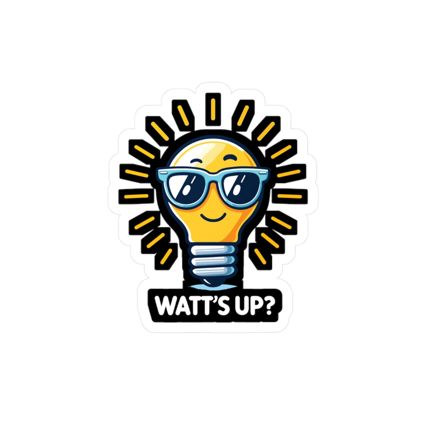 Watt's up - Electrician Sticker for Laptop Sticker. Water Bottle Sticker, Vinyl Stripper Decal - Electrician Gift