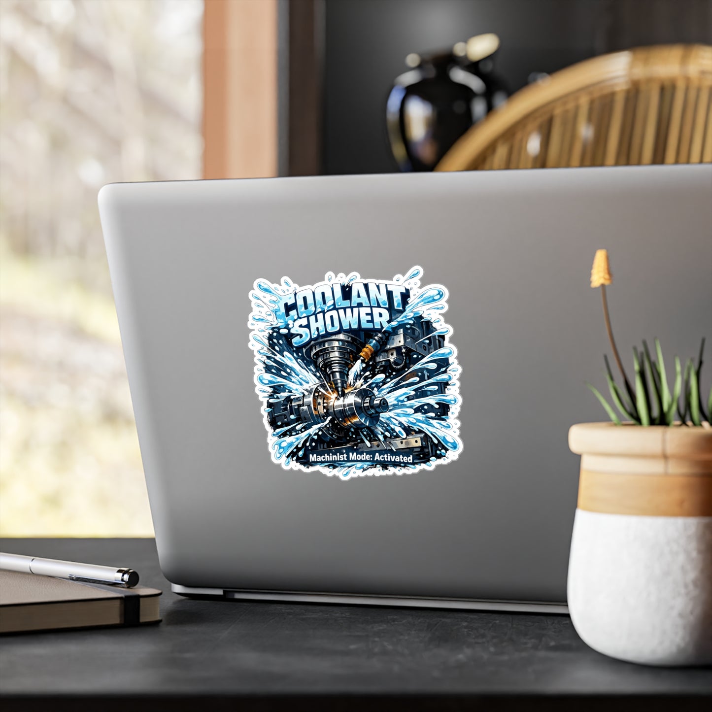 Machinist Sticker Coolant Shower CNC Machining Humor, Numerically Controlled Waterproof Vinyl sticker decals for Laptop, Water Bottle