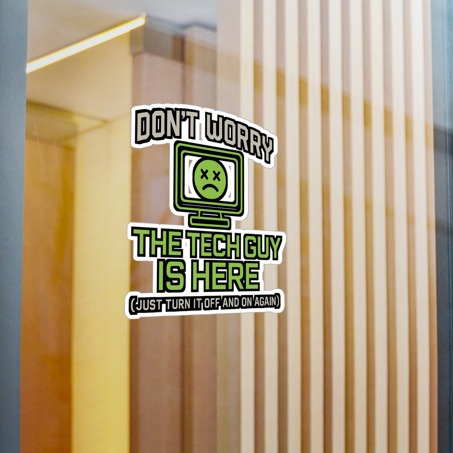 Don’t Worry, the Tech Guy Is Here – Tech Support Sticker for Laptop, Water Bottle & Geek Gifts
