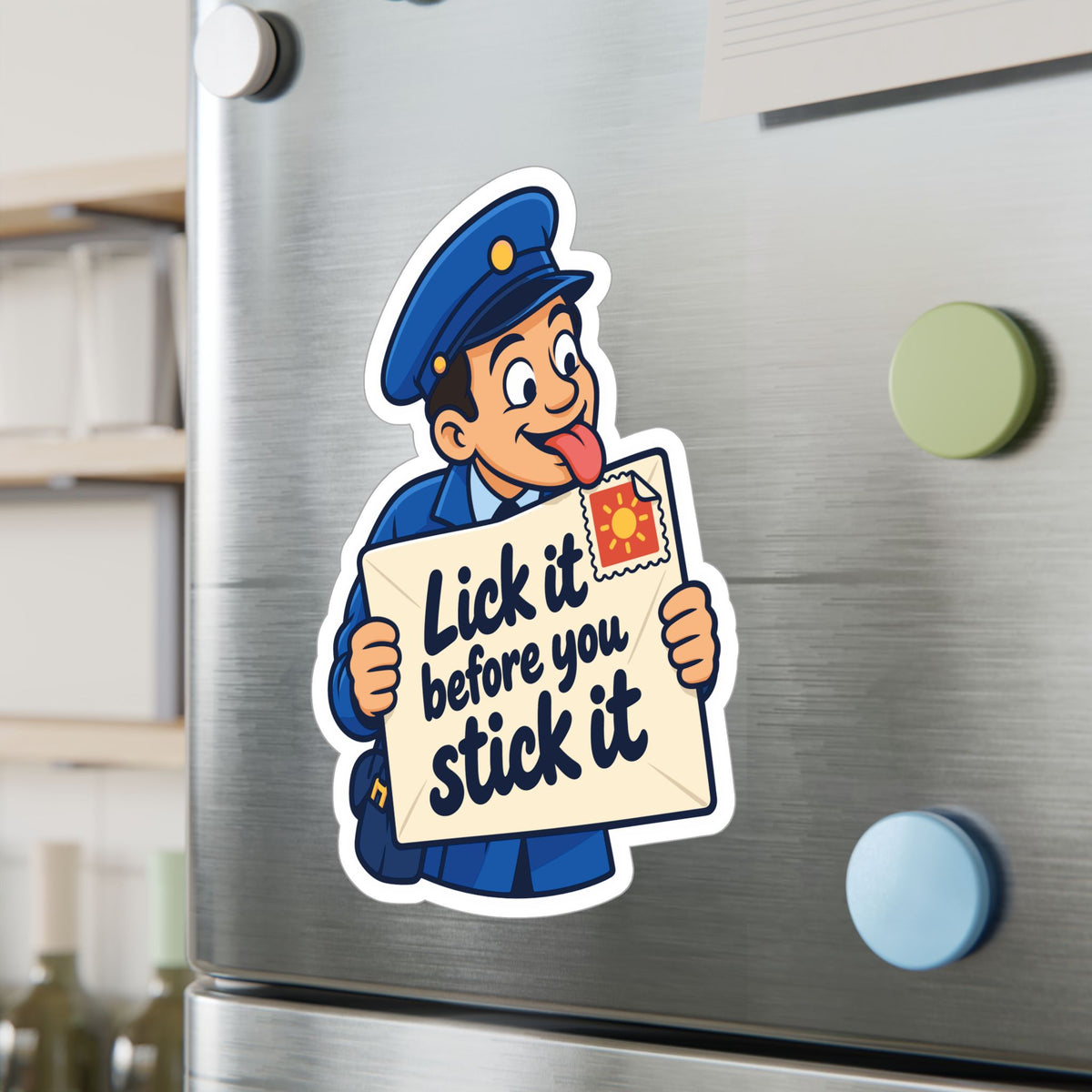 Postal Worker Sticker “Lick It Before You Stick It” – Waterproof Vinyl Decals for Mailbox, Laptop