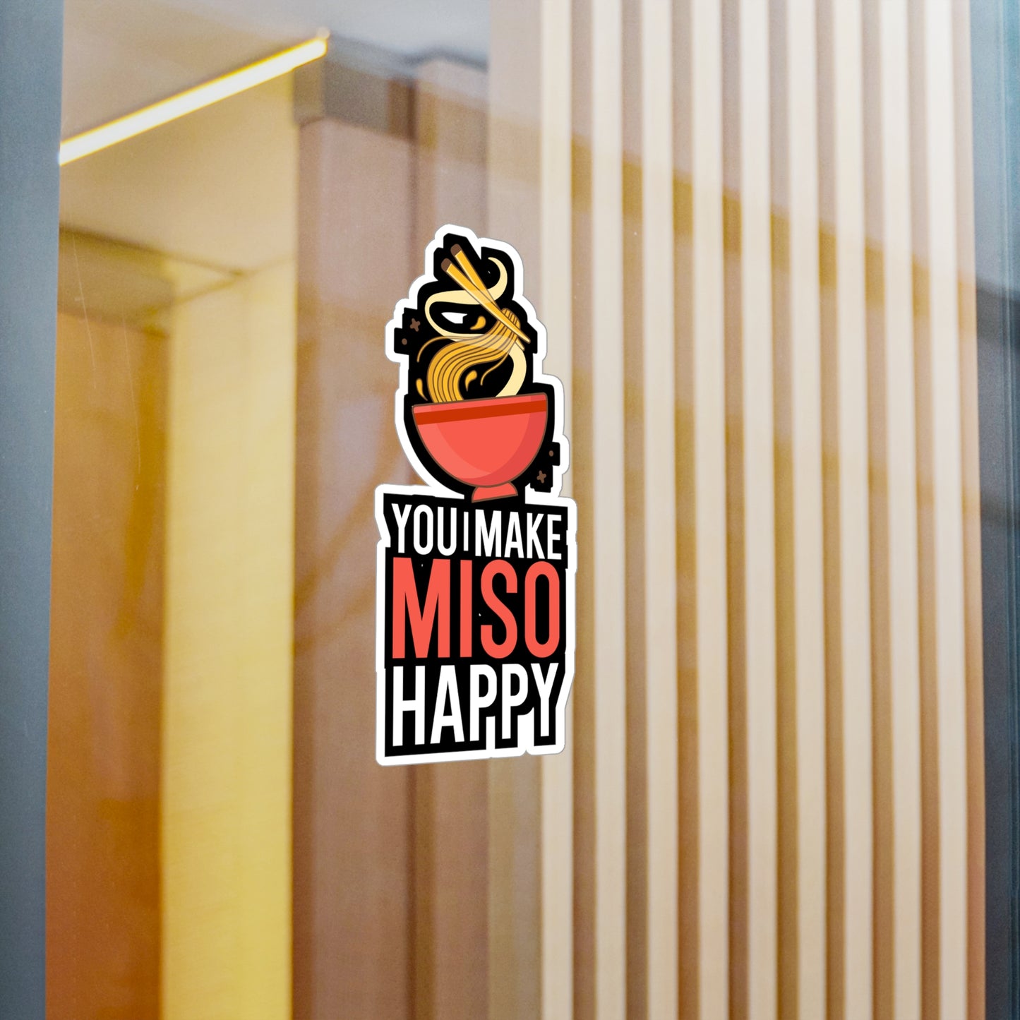 You Make Miso Happy - Japanese Sticker for Wall, Laptop, Window, Truck, Car Japanese Gift Vinyl Food Decal Sticker