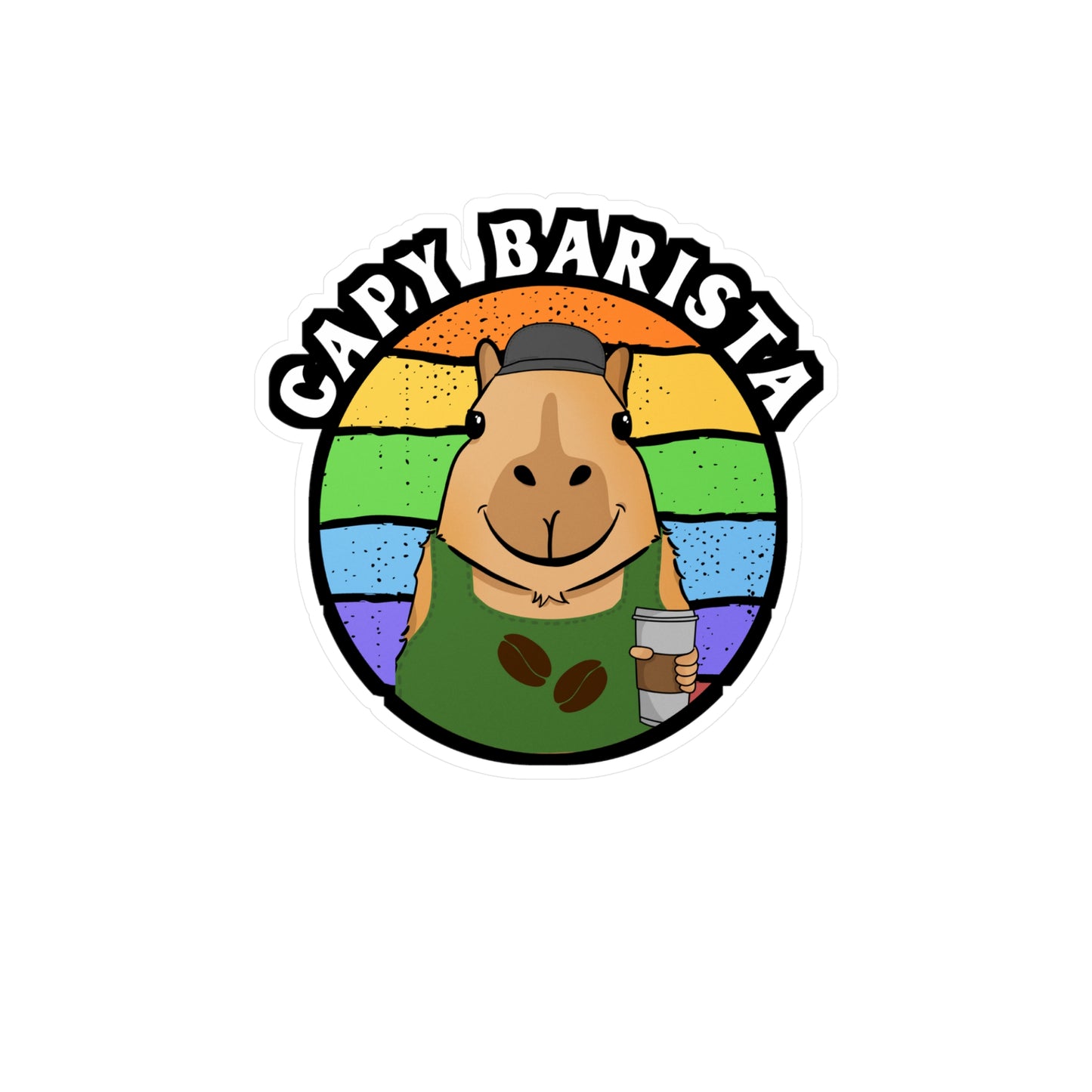 Capy Barista | Coffee Sticker | Barista Decals | Coffee-maker Laptop Sticker | Coffee Gift | Barista Gift